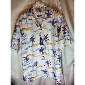 Aloirt Hawaiian Shirt With Tag. " MAKE SHIP HAPPEN" XL CP Palm Tree Pattern